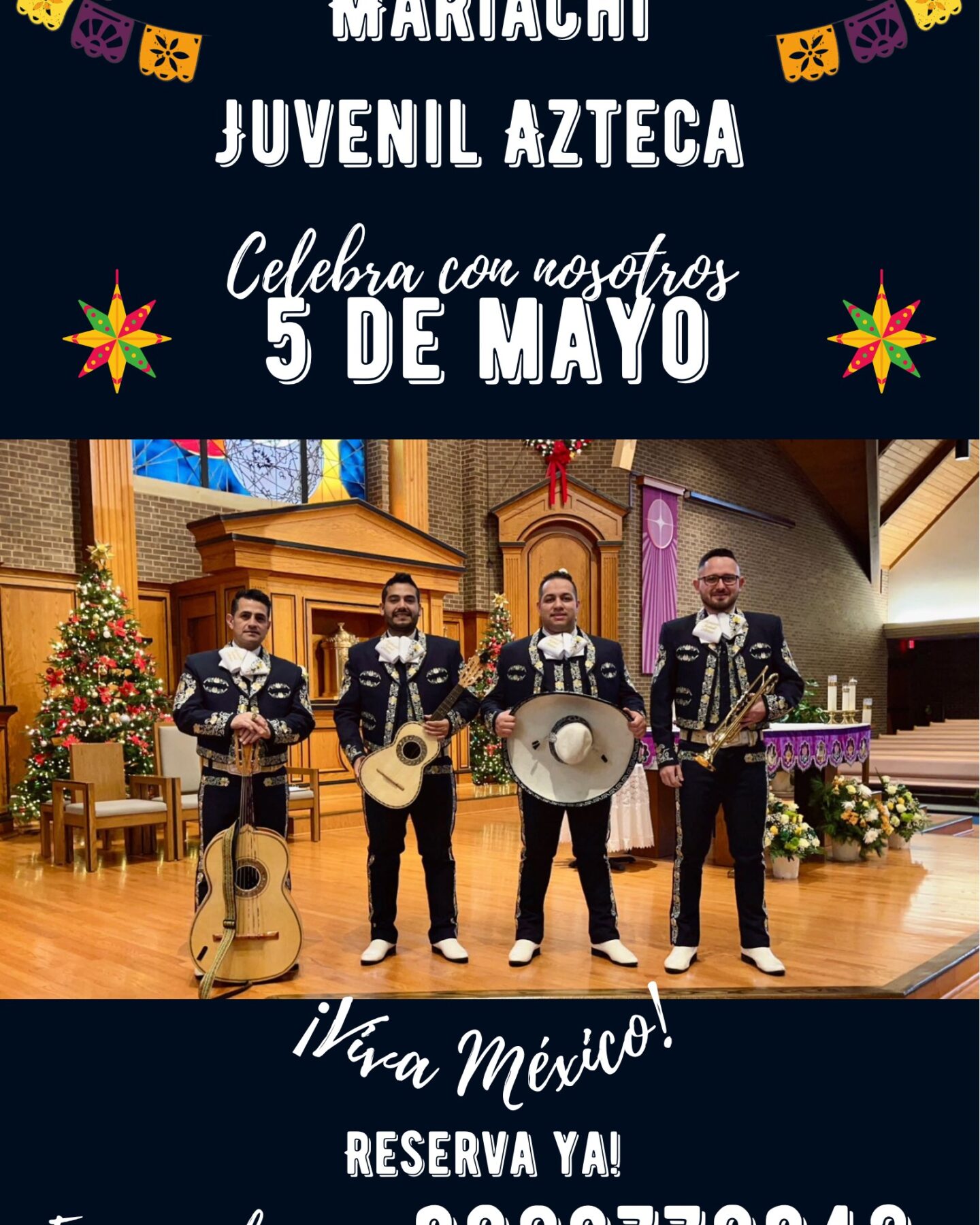 Poster 5 de mayo fiesta mexicana dibujos mexicanos fondo azul